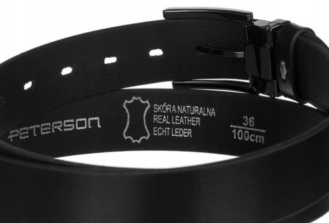 Szeroki, skórzany pasek męski z klasyczną klamrą - Peterson Szeroki, skórzany pasek męski z klasyczną klamrą - Peterson