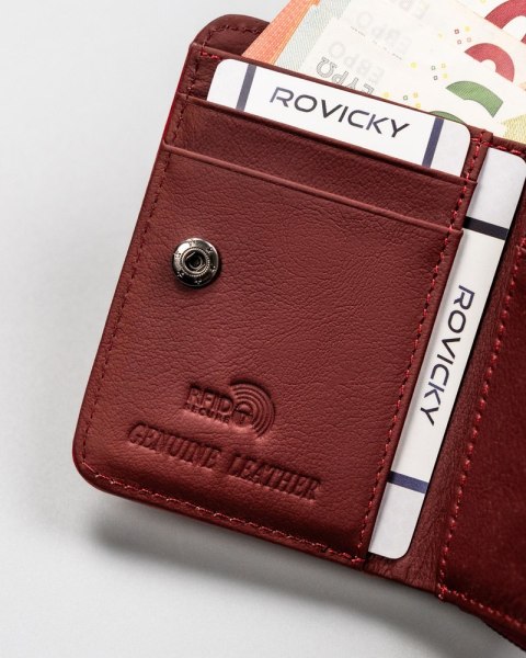 Klasyczny, mały portfel damski na zamek - Rovicky Klasyczny, mały portfel damski na zamek - Rovicky