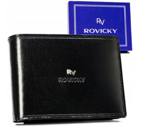 Klasyczny portfel męski ze skóry naturalnej - Rovicky Klasyczny portfel męski ze skóry naturalnej - Rovicky