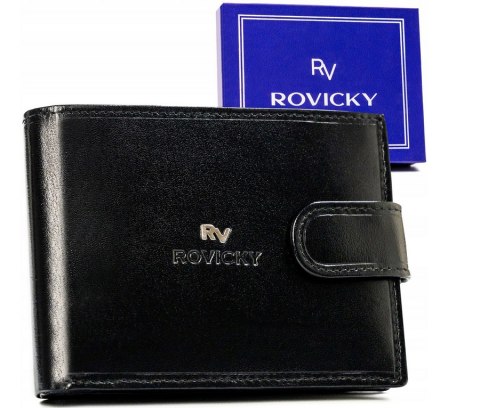 Klasyczny portfel męski ze skóry naturalnej - Rovicky Klasyczny portfel męski ze skóry naturalnej - Rovicky