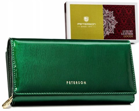 Pojemny, skórzany portfel damski z systemem RFID - Peterson Pojemny, skórzany portfel damski z systemem RFID - Peterson