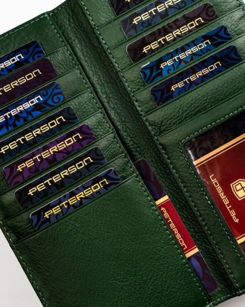 Pojemny, skórzany portfel damski z systemem RFID - Peterson Pojemny, skórzany portfel damski z systemem RFID - Peterson