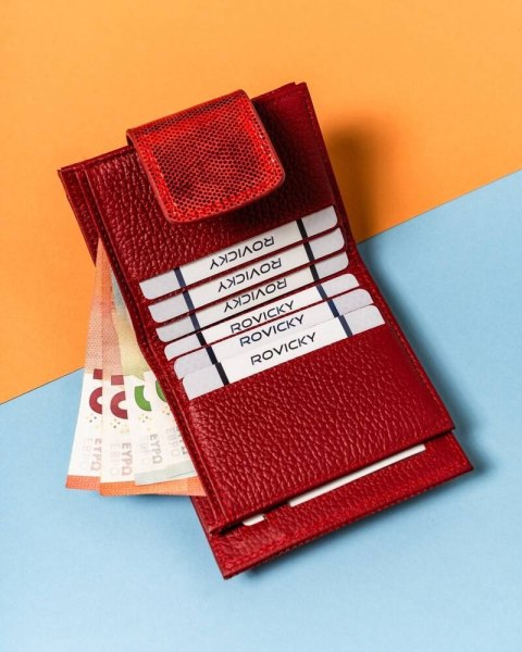 Stylowy, skórzany portfel damski na zatrzask i bigiel - Lorenti Stylowy, skórzany portfel damski na zatrzask i bigiel - Lorenti