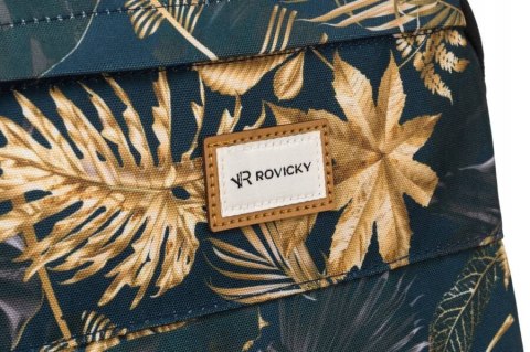 Klasyczny, damski plecak z poliestru w roślinny wzór - Rovicky Klasyczny, damski plecak z poliestru w roślinny wzór - Rovicky