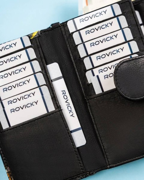 Pojemny, skórzany portfel damski na zatrzask - Rovicky Pojemny, skórzany portfel damski na zatrzask - Rovicky