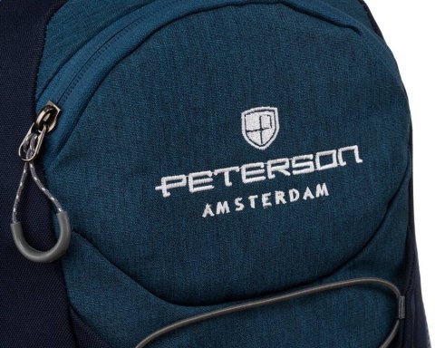 Granatowy plecak turystyczny z gwizdkiem ratunkowym - Peterson Granatowy plecak turystyczny z gwizdkiem ratunkowym - Peterson