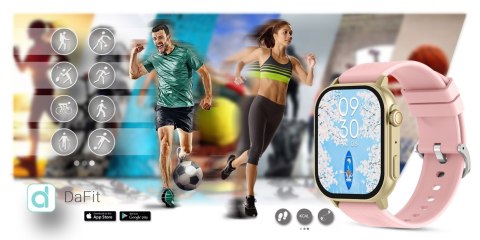Smartwatch Gravity GT15-7 Różowy Pasek Silikonowy + Złota Bransoleta Smartwatch Gravity GT15-7 Różowy Pasek Silikonowy + Złota Bransoleta