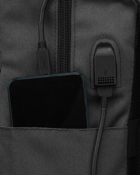 Dwukomorowy plecak w szarym kolorze na laptopa 15" - Peterson Dwukomorowy plecak w szarym kolorze na laptopa 15" - Peterson
