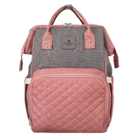 Plecak damski typu mommy bag w szaro-różowym kolorze - Peterson Plecak damski typu mommy bag w szaro-różowym kolorze - Peterson