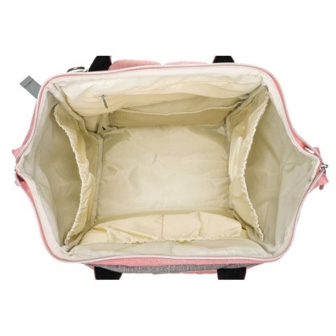 Plecak damski typu mommy bag w szaro-różowym kolorze - Peterson Plecak damski typu mommy bag w szaro-różowym kolorze - Peterson