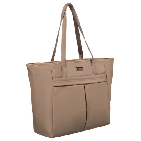 Torebka shopper z zamkiem w kolorze beżowym - Peterson Torebka shopper z zamkiem w kolorze beżowym - Peterson