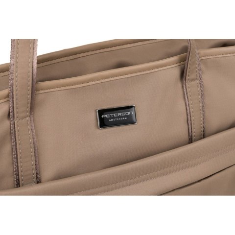 Torebka shopper z zamkiem w kolorze beżowym - Peterson Torebka shopper z zamkiem w kolorze beżowym - Peterson