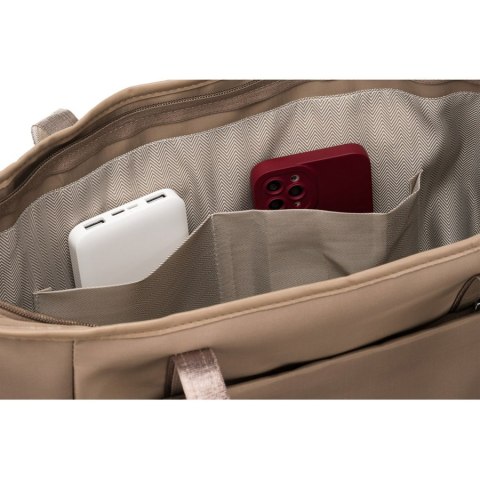 Torebka shopper z zamkiem w kolorze beżowym - Peterson Torebka shopper z zamkiem w kolorze beżowym - Peterson