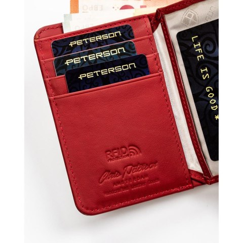 Lakierowany portfel damski ze skóry Saffiano z RFID - Peterson Lakierowany portfel damski ze skóry Saffiano z RFID - Peterson