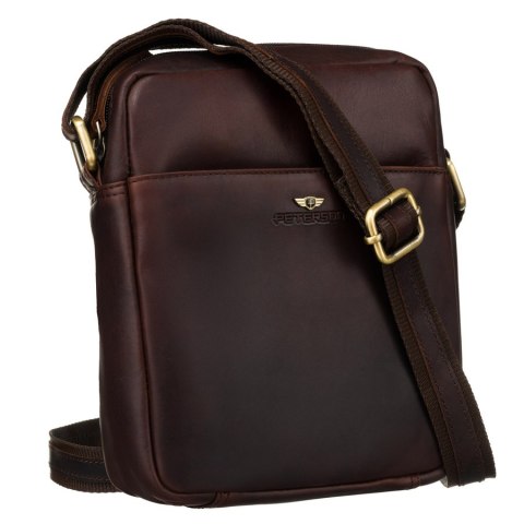 Męska torba crossbody ze skóry naturalnej z kieszeniami- Peterson Męska torba crossbody ze skóry naturalnej z kieszeniami- Peterson