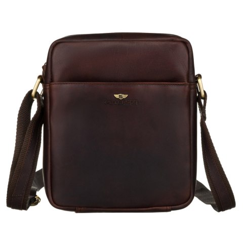 Męska torba crossbody ze skóry naturalnej z kieszeniami- Peterson Męska torba crossbody ze skóry naturalnej z kieszeniami- Peterson