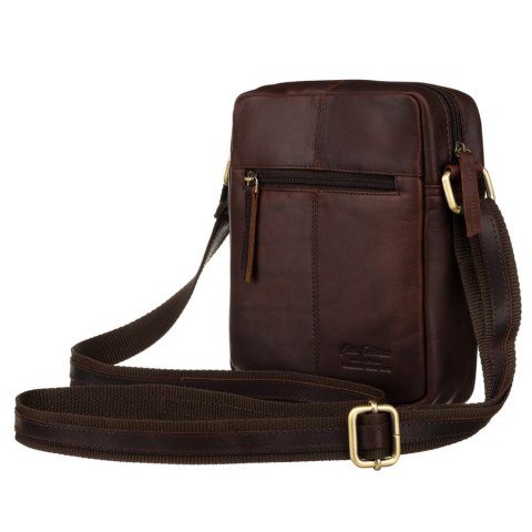 Męska torba crossbody ze skóry naturalnej z kieszeniami- Peterson Męska torba crossbody ze skóry naturalnej z kieszeniami- Peterson