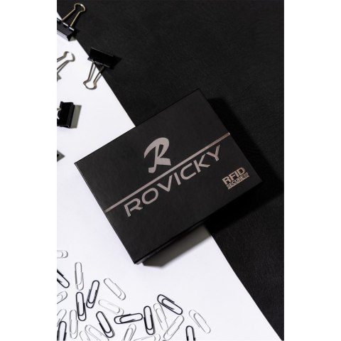 Męski portfel skórzany z zapinką na zatrzask - Rovicky Męski portfel skórzany z zapinką na zatrzask - Rovicky