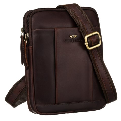 Skórzana torba męska crossbody w brązowym kolorze - Peterson Skórzana torba męska crossbody w brązowym kolorze - Peterson