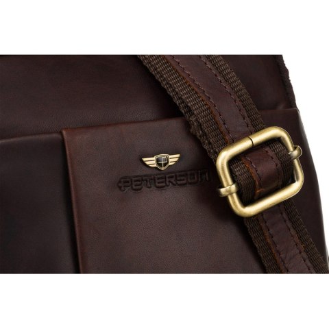 Skórzana torba męska crossbody w brązowym kolorze - Peterson Skórzana torba męska crossbody w brązowym kolorze - Peterson