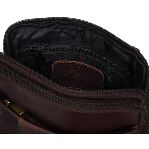 Skórzana torba męska crossbody w brązowym kolorze - Peterson Skórzana torba męska crossbody w brązowym kolorze - Peterson