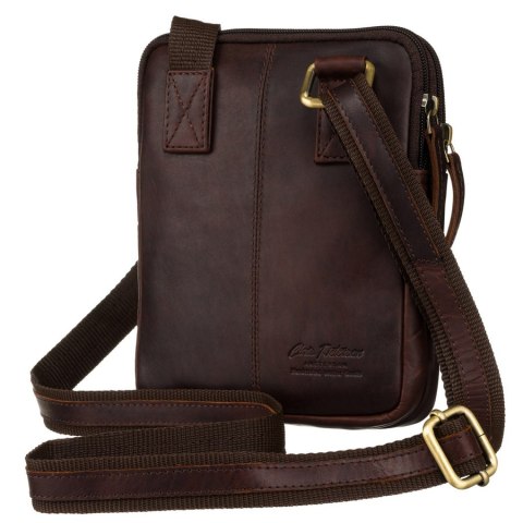 Skórzana torba męska crossbody w brązowym kolorze - Peterson Skórzana torba męska crossbody w brązowym kolorze - Peterson