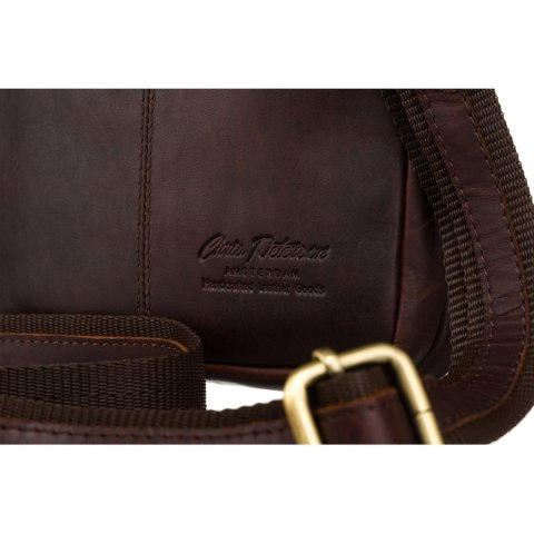 Skórzana torba męska crossbody w brązowym kolorze - Peterson Skórzana torba męska crossbody w brązowym kolorze - Peterson