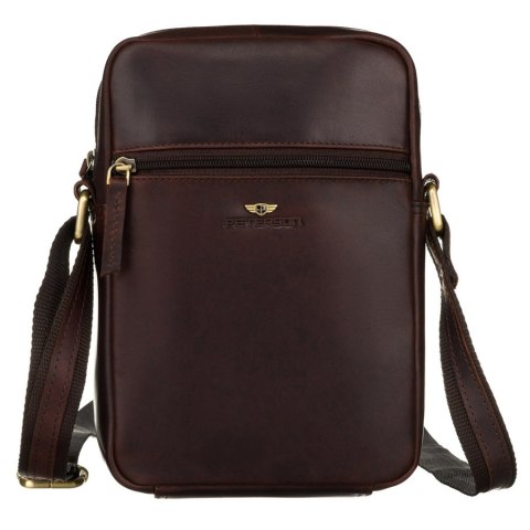 Torba męska crossbody z gładkiej skóry naturalnej - Peterson Torba męska crossbody z gładkiej skóry naturalnej - Peterson
