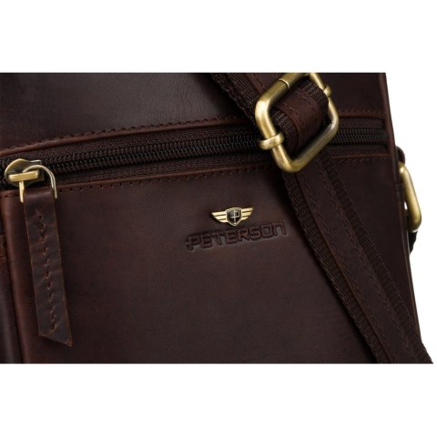 Torba męska crossbody z gładkiej skóry naturalnej - Peterson Torba męska crossbody z gładkiej skóry naturalnej - Peterson