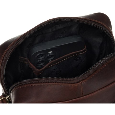 Torba męska crossbody z gładkiej skóry naturalnej - Peterson Torba męska crossbody z gładkiej skóry naturalnej - Peterson
