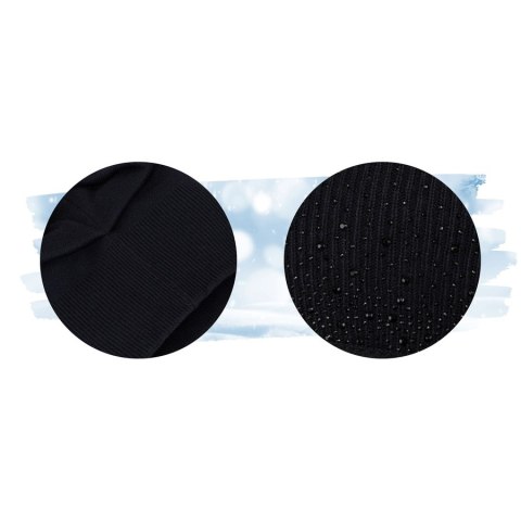 Czarna czapka damska slouchy z dżetami - Peterson Czarna czapka damska slouchy z dżetami - Peterson
