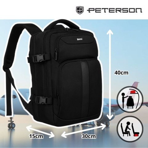 Miejski plecak na laptopa A4 w czarnym kolorze - Peterson Miejski plecak na laptopa A4 w czarnym kolorze - Peterson