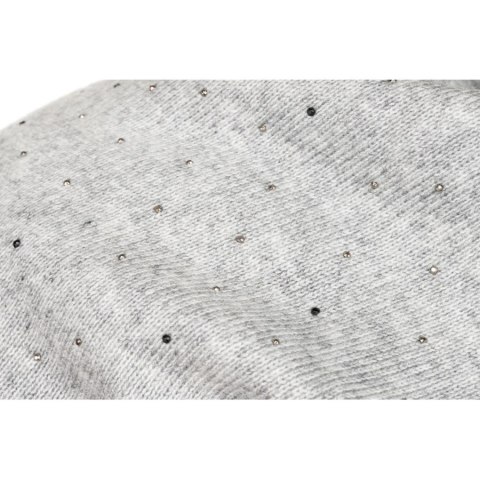 Szara czapka beanie damska z dzianiny - Peterson Szara czapka beanie damska z dzianiny - Peterson