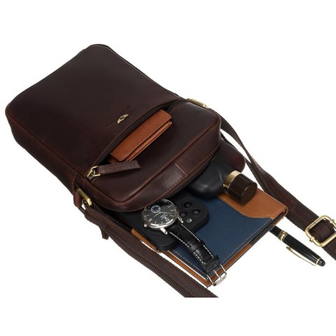 Torba męska crossbody z gładkiej skóry naturalnej - Peterson Torba męska crossbody z gładkiej skóry naturalnej - Peterson