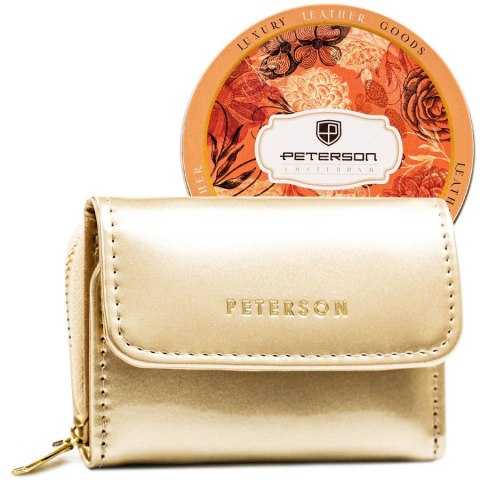 Portfel lakierowany złoty na prezent - Peterson Portfel lakierowany złoty na prezent - Peterson