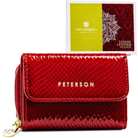 Stylowy portfel damski z wężowym wzorem - Peterson Stylowy portfel damski z wężowym wzorem - Peterson