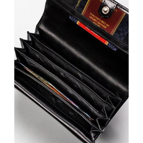 Duży czarny portfel damski na gotówkę z RFID - Peterson Duży czarny portfel damski na gotówkę z RFID - Peterson