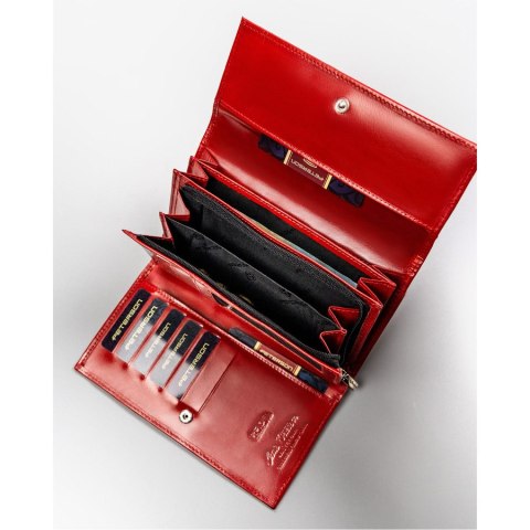 Elegancki czerwony portfel z zewnętrzną kieszonką - Peterson Elegancki czerwony portfel z zewnętrzną kieszonką - Peterson