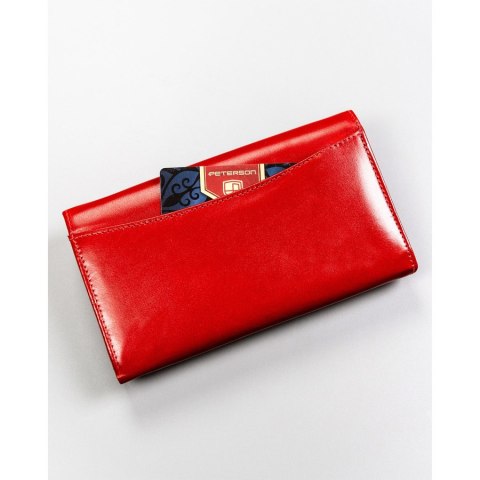 Elegancki czerwony portfel z zewnętrzną kieszonką - Peterson Elegancki czerwony portfel z zewnętrzną kieszonką - Peterson