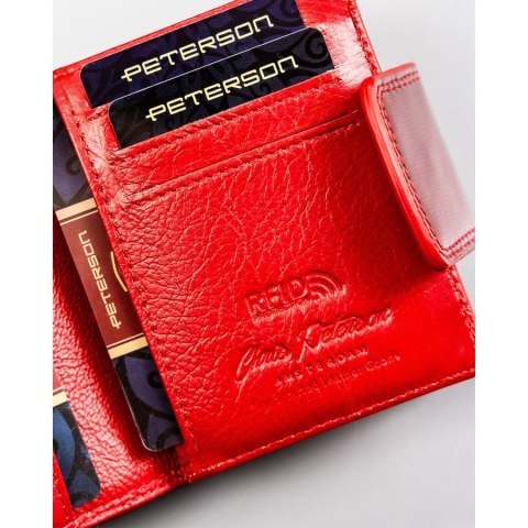 Elegancki portfel damski z RFID z lakierowanej skóry - Peterson Elegancki portfel damski z RFID z lakierowanej skóry - Peterson