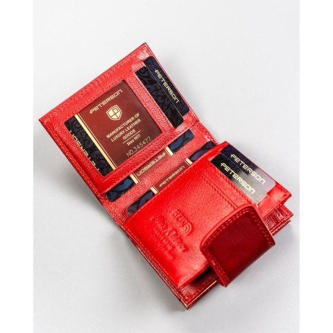 Elegancki portfel damski z RFID z lakierowanej skóry - Peterson Elegancki portfel damski z RFID z lakierowanej skóry - Peterson