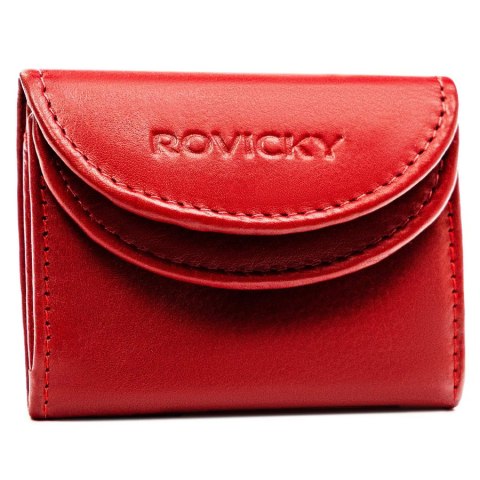 Mały portfel skórzany na monety w czerwonym kolorze - Rovicky Mały portfel skórzany na monety w czerwonym kolorze - Rovicky