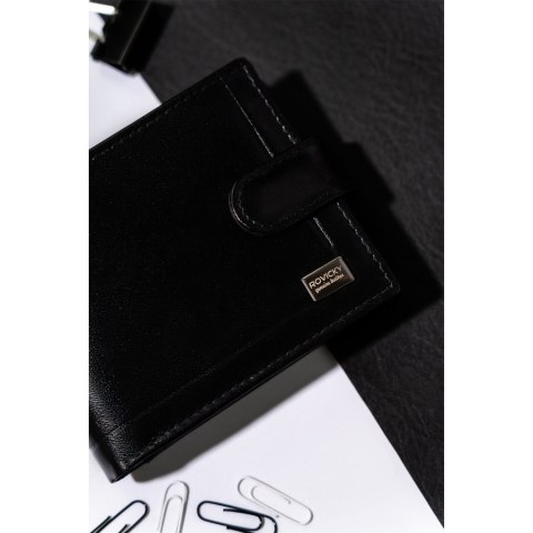 Portfel męski z ochroną RFID na zatrzask - Rovicky Portfel męski z ochroną RFID na zatrzask - Rovicky