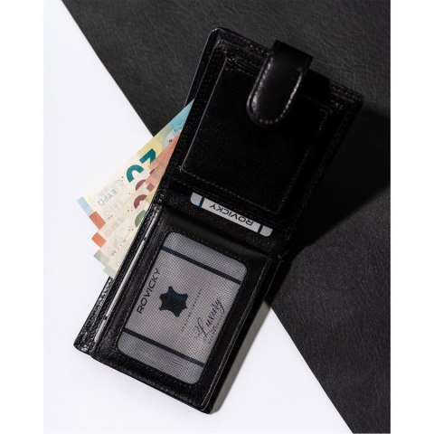 Portfel męski z ochroną RFID na zatrzask - Rovicky Portfel męski z ochroną RFID na zatrzask - Rovicky