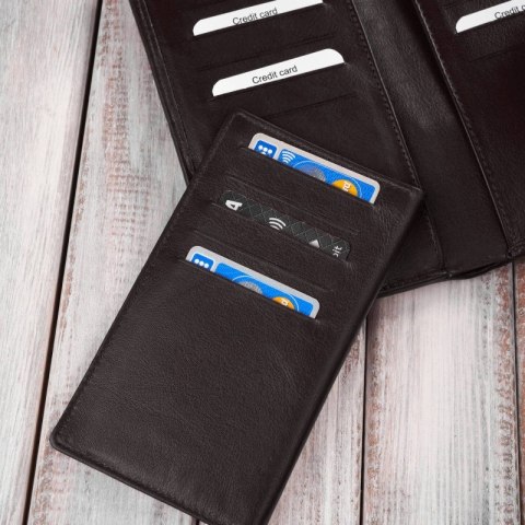 Duży portfel damski ciemnobrązowy handmade z ochroną RFID Paolo Peruzzi AY-08-BR Duży portfel damski ciemnobrązowy handmade z ochroną RFID Paolo Peruzzi AY-08-BR