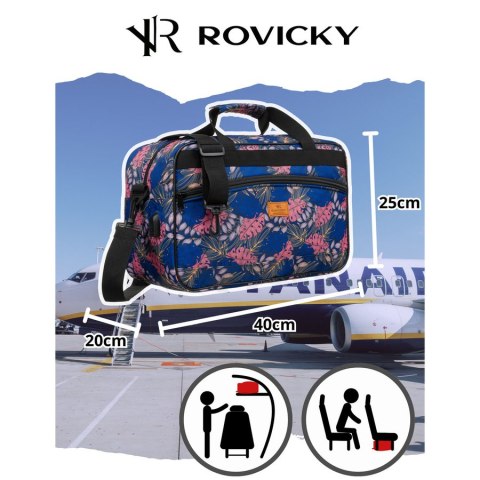 Torba podróżna wyposażona w dopinany pasek i zewnętrzną kieszeń zapinaną suwakiem - Rovicky Torba podróżna wyposażona w dopinany pasek i zewnętrzną kieszeń zapinaną suwakiem - Rovicky