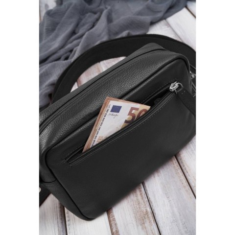 Torebka damska listonoszka skórzana z etui na klucze i drobiazgi czarna Paolo Peruzzi E-34-BL Torebka damska listonoszka skórzana z etui na klucze i drobiazgi czarna Paolo Peruzzi E-34-BL