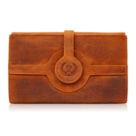 Portfel damski skórzany duży pomarańczowy vintage Paolo Peruzzi T-134-HOR Portfel damski skórzany duży pomarańczowy vintage Paolo Peruzzi T-134-HOR