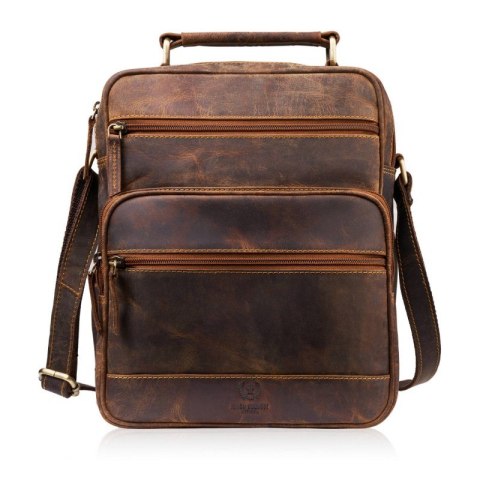 Torba męska skórzana vintage brązowa listonoszka męska Paolo Peruzzi T-127-HBR Torba męska skórzana vintage brązowa listonoszka męska Paolo Peruzzi T-127-HBR