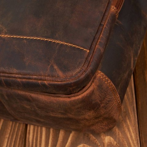 Torba męska skórzana vintage brązowa listonoszka męska Paolo Peruzzi T-127-HBR Torba męska skórzana vintage brązowa listonoszka męska Paolo Peruzzi T-127-HBR